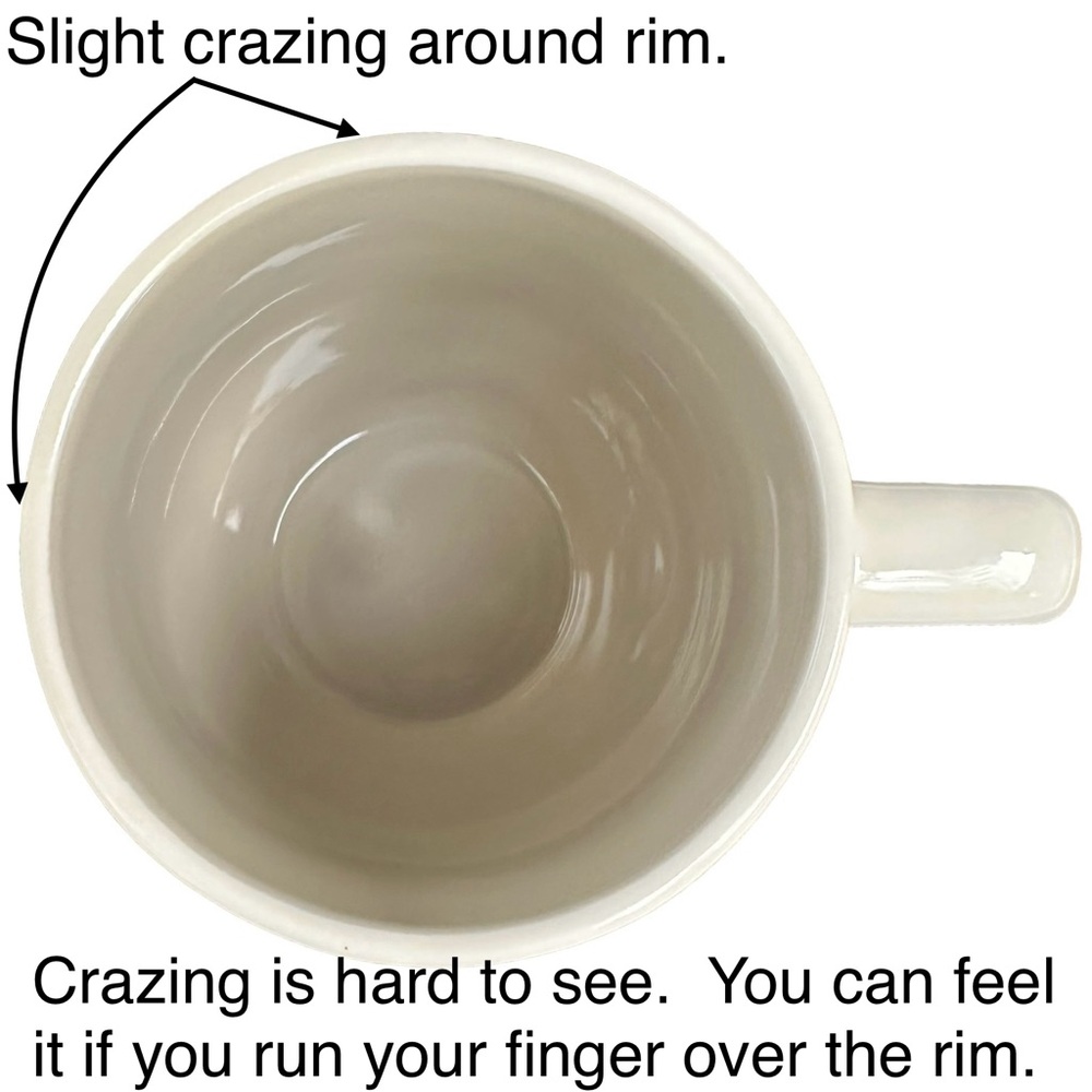 Rae Dunn CALM Mug White with Gray Letters and Interior Dimples NWT 2017 OG Yoga - Picture 7 of 11
